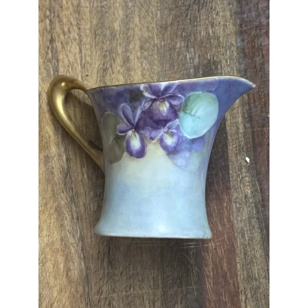 JHR Cacilie Bavaria Hutschenreuther Hand Painted Creamer Signed Violets